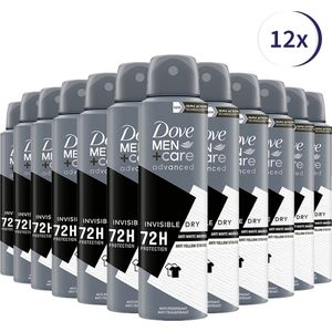 Dove Men+Care Invisible Dry Anti-transpirant Deodorant - 12 x 150 ml - Voordeelverpakking