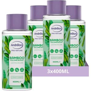 Andrélon Pro Nature Bamboo Volume Boost Haarconditioner 400 ml - 3 Stuks - Voordeelverpakking