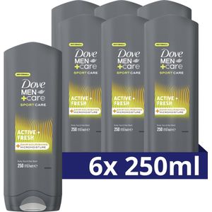Dove Men + Care Sportcare Active Fresh Body - Face Wash - 6 x 250 ml