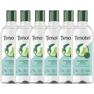 Timotei - Hydraterende Shampoo voor Fijn & Vet haar - Detox - Fresh Cucumber - Siliconenvrij - 6 x 300 ml - Voordeelverpakking