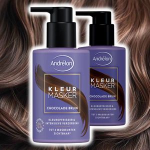 Andrélon Kleurmasker Chocolade bruin 200 ml - Haarmasker .