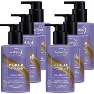 Andrélon Kleurmasker Karamel Bruin 6x 200 ml – Haarmasker