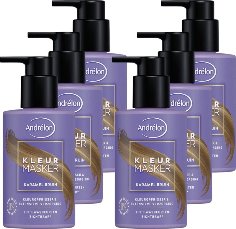 Andrélon Kleurmasker Karamel Bruin 6x 200 ml – Haarmasker