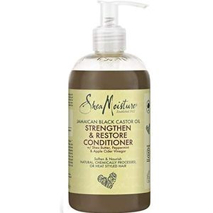 SheaMoisture Haar conditioner, versterkend en vitaliserend, Jamaica zwart, voor beschadigd en chemisch behandeld haar, versterkt en gerevitaliseerd, 384 ml