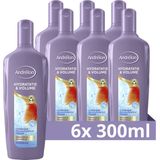 Andrélon Shampoo - Hydratatie & Volume - verrijkt met abrikoos en arganolie - 6 x 300 ml