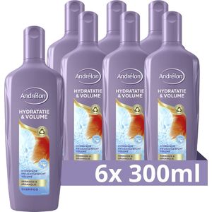 Andrélon Shampoo - Hydratatie & Volume - verrijkt met abrikoos en arganolie - 6 x 300 ml