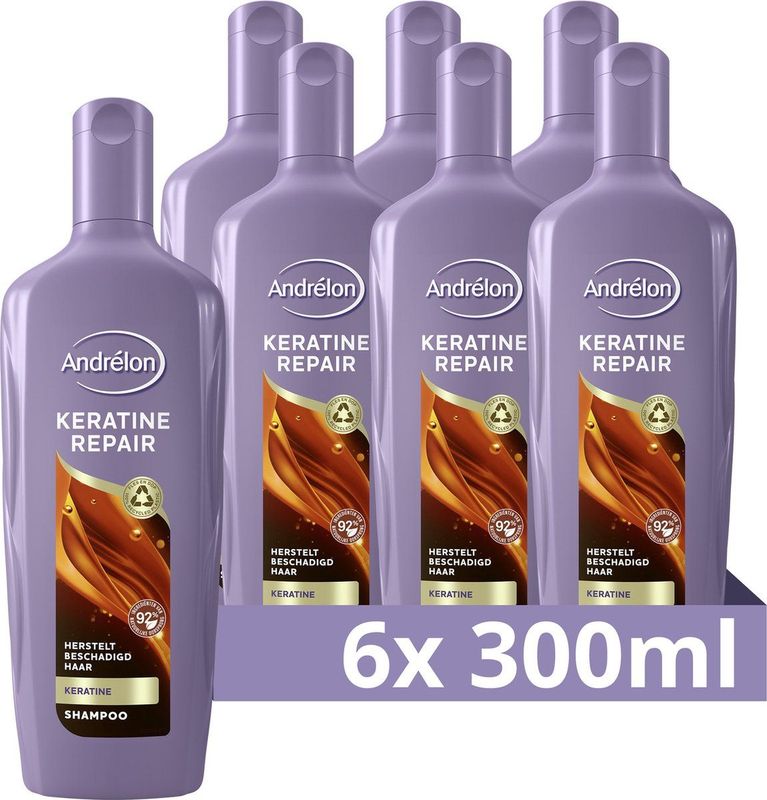 Andrélon Keratine Repair Shampoo - 6 x 300 ml - Voordeelverpakking