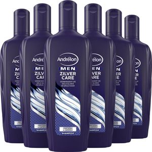 Andrélon - Zilver Care Men - Shampoo - 6 x 300 ml - Voordeelverpakking