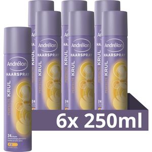 Andrélon Haarspray - Perfecte Krul - gaat pluis tegen in je haar, zeer fijne verstuiving - 6 x 250 ml
