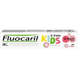 Fluocaril Kids - Bi-Fluoride - Tandpasta - Met Aardbeiensmaak - 3 tot 6 jaar - 50 ml