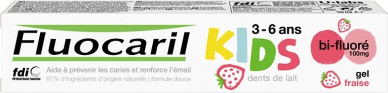 Fluocaril Kids - Bi-Fluoride - Tandpasta - Met Aardbeiensmaak - 3 tot 6 jaar - 50 ml