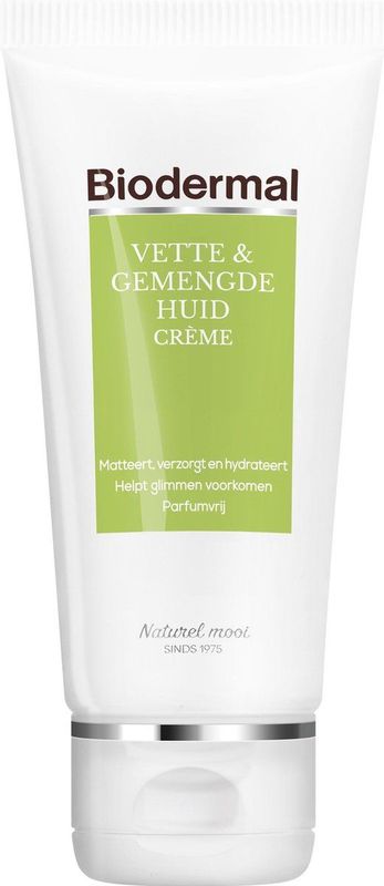 Biodermal Dagcreme Vette & Gemengde Huid - 50ml  - Helpt glimmen voorkomen