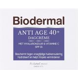 Biodermal Anti Age dagcrème 40+ - Dagcrème met hyaluronzuur en vitamine C - met SPF15 - anti rimpel creme vrouwen - 50ml