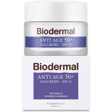 Biodermal Anti Age dagcrème 50+ - Dagcrème met hyaluronzuur en vitamine E - met - SPF15 - Helpt rimpels verminderen - 50ml