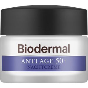 Biodermal Anti Age nachtcrème 50+ - Nachtcrème met niacinamide & sheaboter - Helpt rimpels verminderen - 50ml