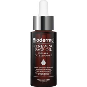 Biodermal gezichtsolie - Renewing Face Oil met krachtige huideigen antioxidanten Q10 - Perfect te mengen met dagcrème - 30ml