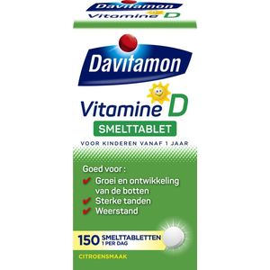 Davitamon Vitamine D Kinderen - Groei en Ontwikkeling - Voedingssupplement - Smelttablet 150 stuks