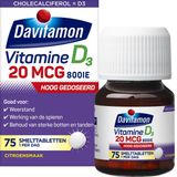 Davitamon Vitamine D3 Forte - vitamine D3 volwassenen - Smelttablet 75 stuks