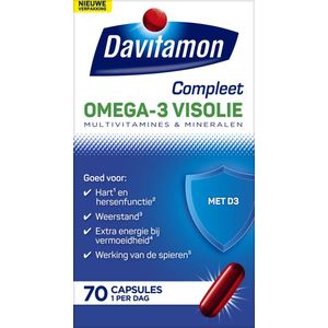 Davitamon Compleet + Omega 3 Visolie - Multivitamine - Voedingssupplement - 70 Capsules