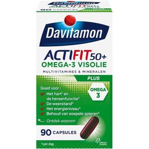 Davitamon Actifit 50+ Omega3 visolie - Multivitamine voor 50 plussers  - 90 capsules - Voedingssupplement