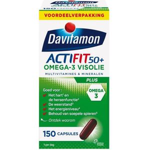 Davitamon Actifit 50+ Omega3 - Multivitamine voor 50 plussers  - 150 capsules - Voedingssupplement