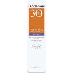 Biodermal Zonnebrand - Anti Age Zonnecrème voor het gezicht - SPF 30 - 40ml