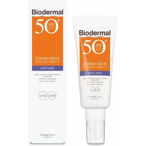 Biodermal Zonnebrand crème gezicht anti age spf50+ 40ml