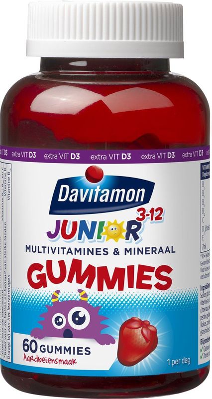 Davitamon Junior 3+ gummies - multivitamine kinderen - 60 stuks - Voedingssupplement