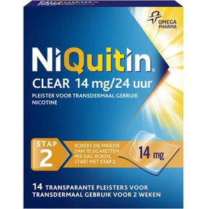 NiQuitin Clear Pleisters 14mg - Stap 2 - Stoppen met roken - 14 stuks