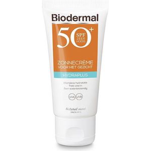 Biodermal Zonnebrand - Zonnebrandcreme gezicht -Hydraplus Face SPF50 -  50ml