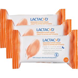 Lactacyd - Verzorgende Tissues - Intieme Doekjes - 3x15 stuks - Intieme Hygiëne
