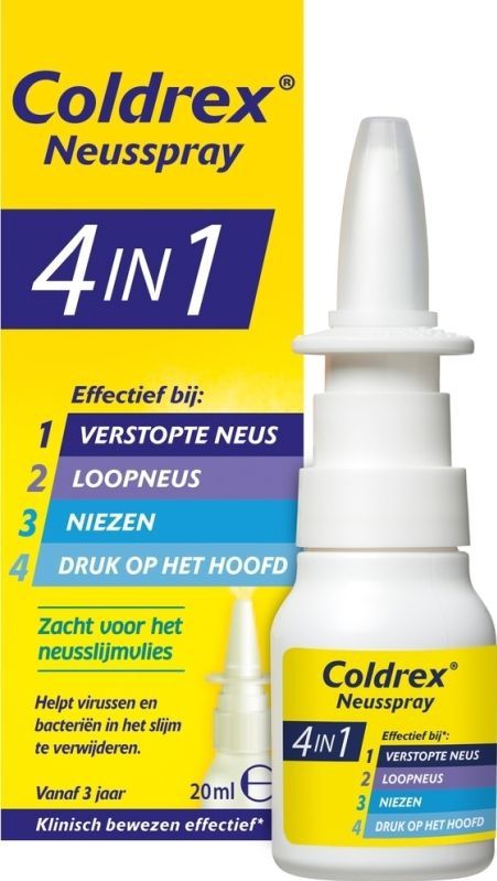 Coldrex 4-in-1 Neusspray - neusspray opent, reinigt en zuivert de neus - 20 ml