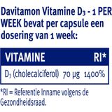 Davitamon Vitamine D - 1 per week - 100% plantaardig  - Vegan – Voedingssupplement - 24 capsules