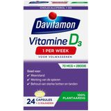 Davitamon Vitamine D - 1 per week - 100% plantaardig  - Vegan – Voedingssupplement - 24 capsules