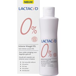 Lactacyd wasgel 0% - Milde wasgel speciaal voor de uitwendige intieme zone - Intiemverzorging - 250 ml