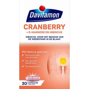 Davitamon Cranberry - Cranberry capsules met D-Mannose en Hibiscus- Voedingssupplement - 30 capsules