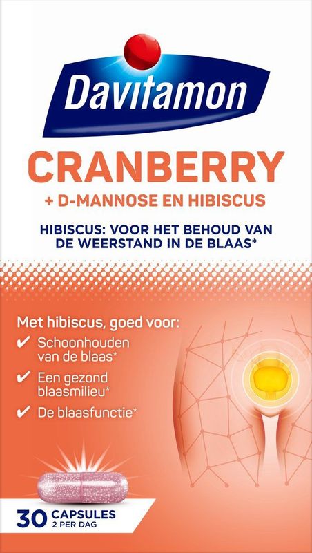 Davitamon Cranberry - Cranberry capsules met D-Mannose en Hibiscus- Voedingssupplement - 30 capsules