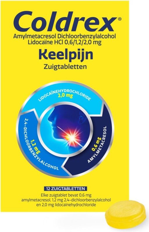 Coldrex Keelpijn - 1 x 12 zuigtabletten