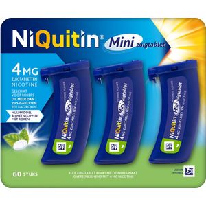 NiQuitin Minizuigtabletten 4 mg - Stoppen met roken - 60 stuks