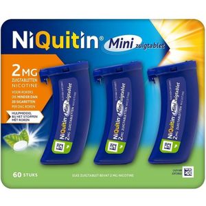 Niquitin Zuigtablet Mini Mint 2mg, 60 Zuig tabletten