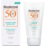 Biodermal Zonnelotion Droge Huid - zonnebrand voor de droge huid - Spf50+ 150ml - ook geschikt voor kinderen