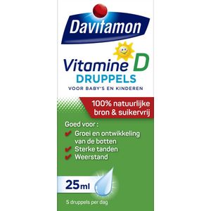 Davitamon Vitamine D Druppels - Vitamine D olie voor baby’s en kinderen - met zonnebloemolie - 100% natuurlijk