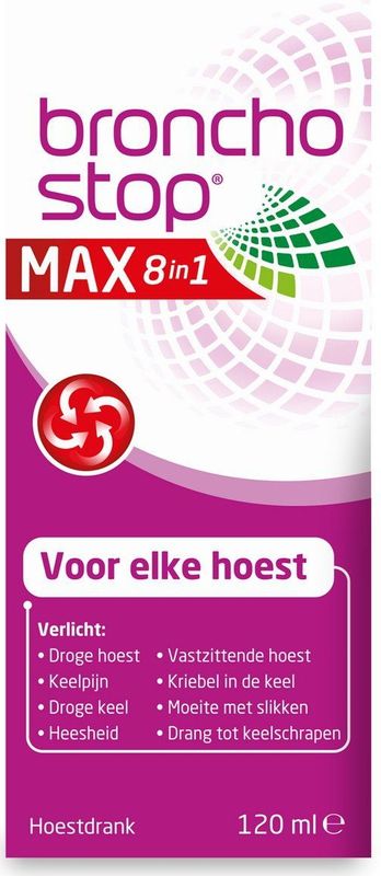 Bronchostop hoestdrank MAX 8-in-1  - Hoestdrank voor elke hoest - 120 ml