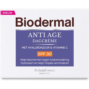 Biodermal Anti Age dagcrème met hyaluronzuur en vitamine C - SPF30 - 50 ml