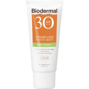 Biodermal matterende zonnefluïde zonnebrand gezicht - 40 ml - SPF 30