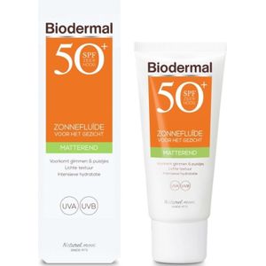 Biodermal - SPF50+ Matterende Zonnefluïde - Zonnebrand - 1+1 Gratis