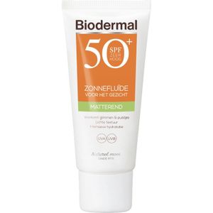 Biodermal matterende zonnefluïde zonnebrand gezicht - 40 ml - SPF 50+