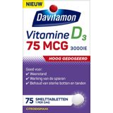 Davitamon Vitamine D3 75 mcg - Hoog Gedoseerd - Vitamine D smelttabletjes - 75 stuks