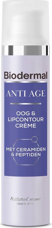 Biodermal Anti Age Oog- en Lipcontourcrème'- oogcreme - verminderd diepe rimpels, wallen en donkere kringen rondom de ogen en lippen - 15ml