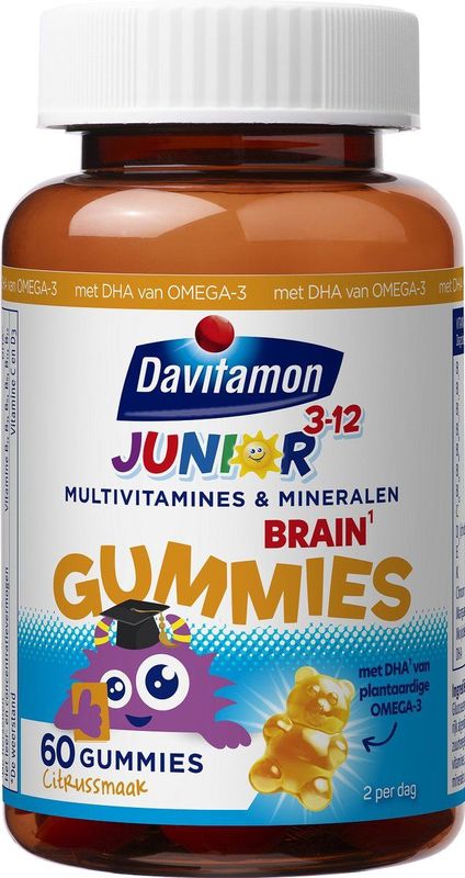 Davitamon Junior 3+ Brain gummies - multivitamine kinderen - 60 stuks - Multivitaminen